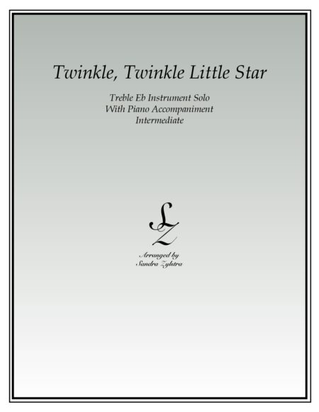 Twinkle Twinkle Little Star Eb instrument solo part cover page 00011