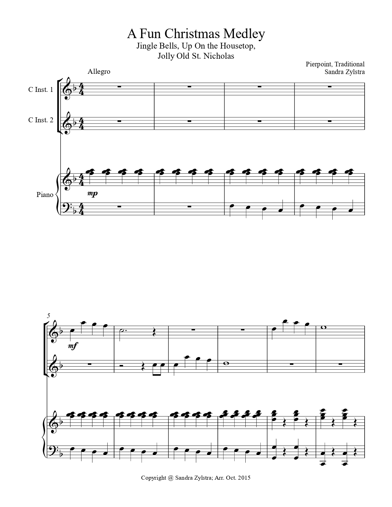 A Fun Christmas Medley treble C instrument duet parts cover page 00021