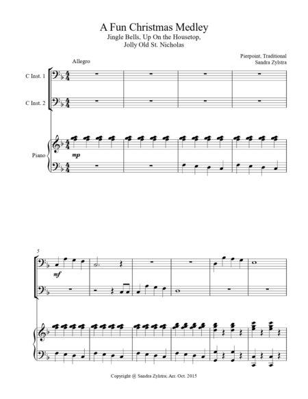 A Fun Christmas Medley bass C instrument duet parts cover page 00021