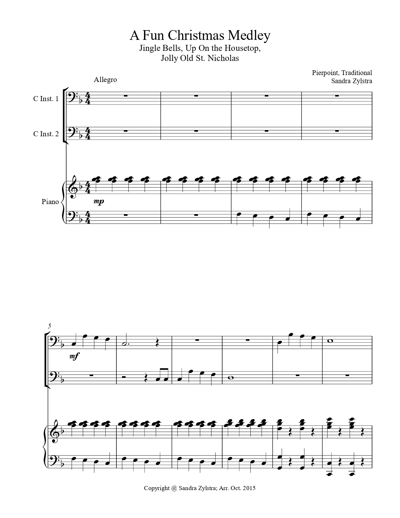 A Fun Christmas Medley bass C instrument duet parts cover page 00021 1