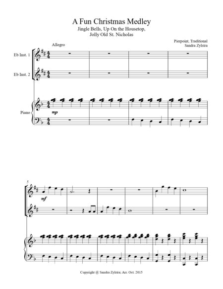 A Fun Christmas Medley Eb instrument duet parts cover page 00021