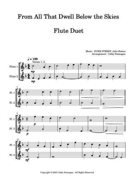 FL DUET From All That Dwell Below the Skies Score and Parts p. 1 JPEG