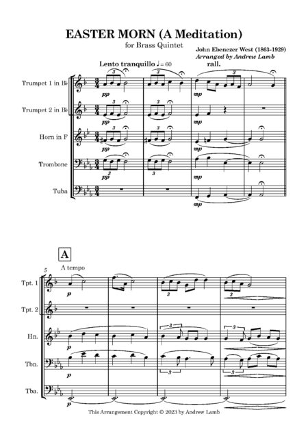 Brass Quintet West JE Easter Morn Mediatation Full Score Page 02