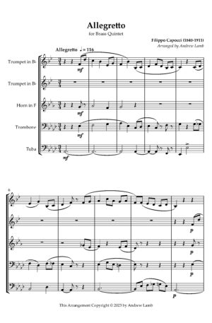Allegretto by Filippo Capocci – Brass Quintet
