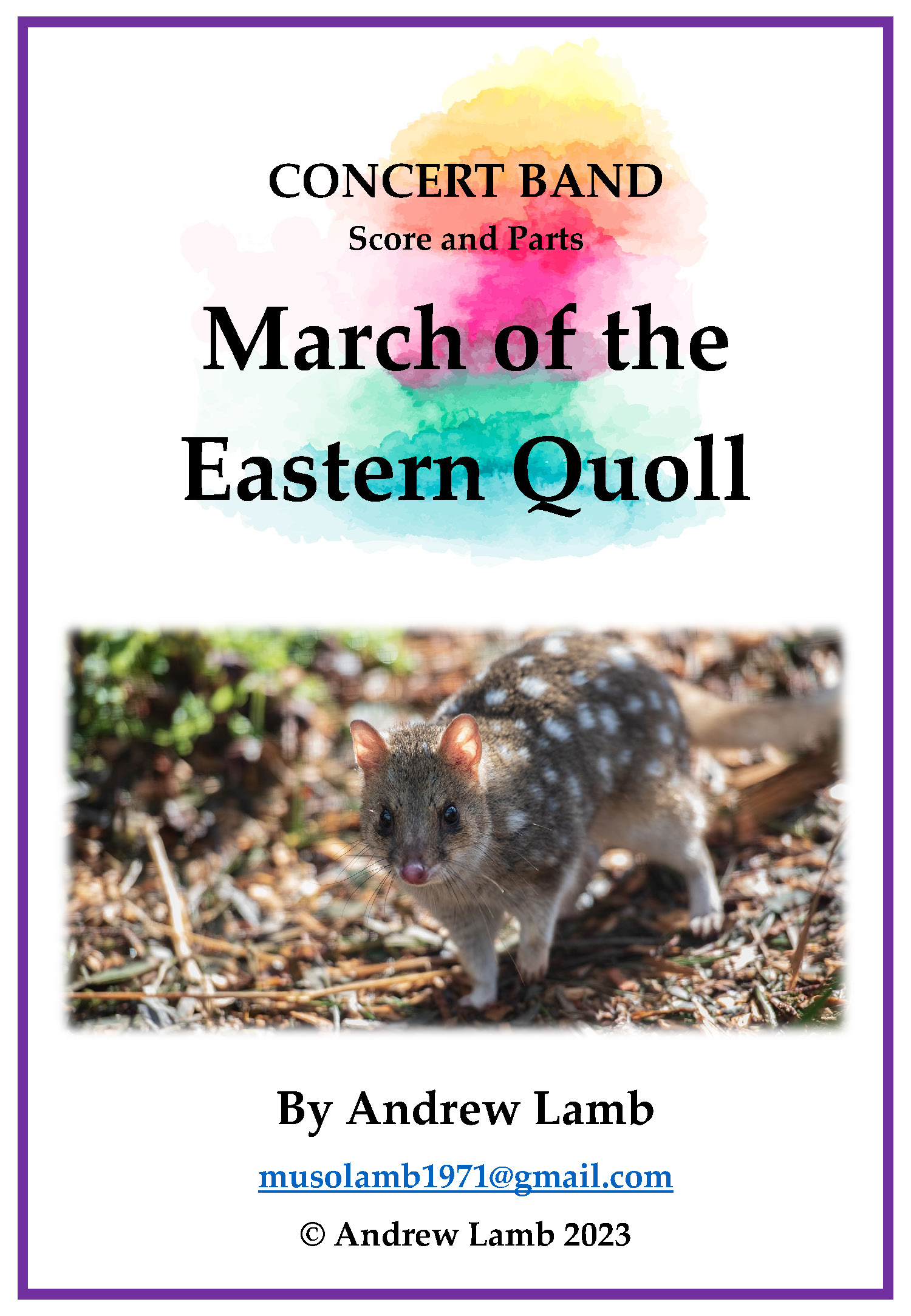 1 March of the Eastern Quoll Score and parts Page 01