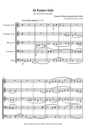 Occasional Prelude: At Easter-tide, Op. 182, No. 3 (for Brass Quintet)