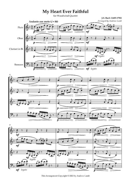 Wind Quartet Bach JS My Heart Ever Faithful Page 02