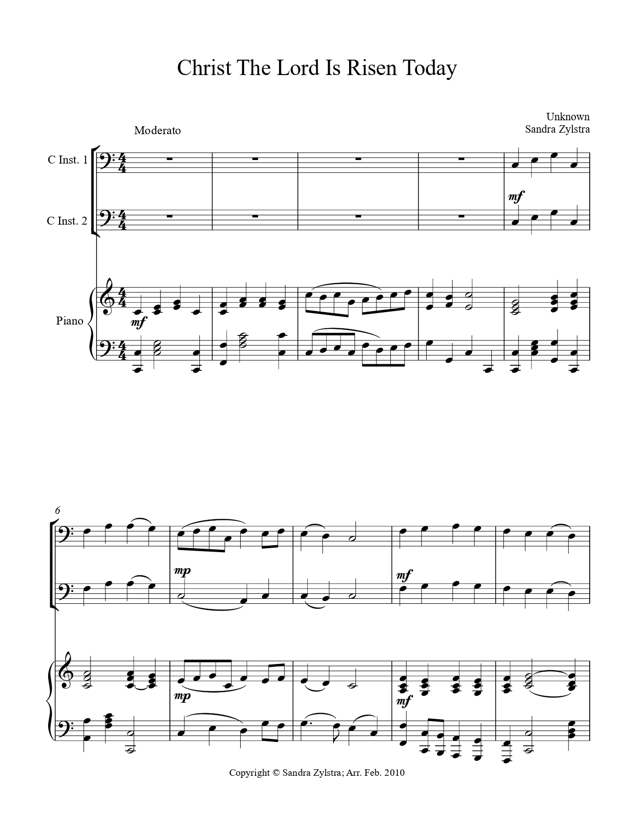 Christ The Lord Is Risen Today -Bass C Instrument Duet (Duet Parts Only) Christ The Lord Is Risen Today bass C instrument duet parts cover page 00021