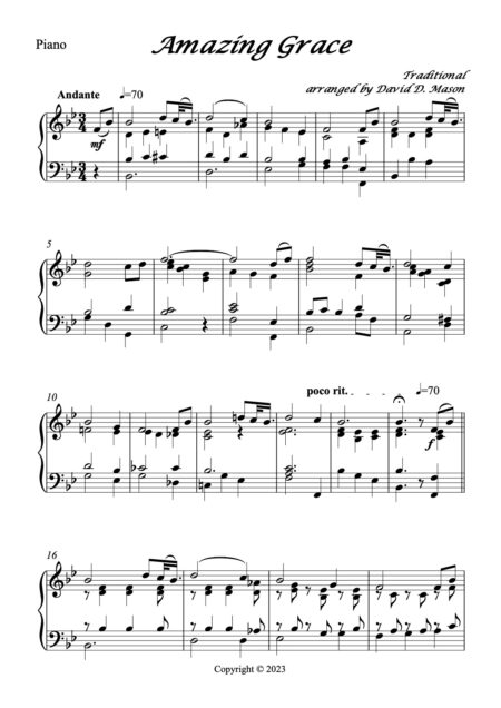 Amazing Grace Piano Parts Page 2