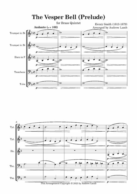 Brass Quintet Smith H The Vesper Bell Page 02
