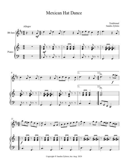 Mexican Hat Dance Bb instrument solo part cover page 00021