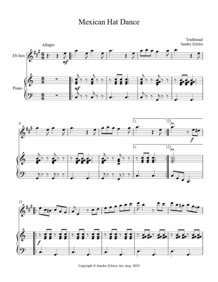 Mexican Hat Dance Eb instrument solo part cover page 00021 1