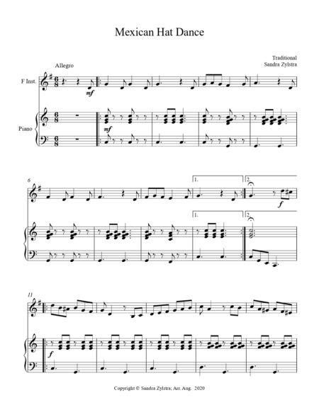 Mexican Hat Dance F instrument solo part cover page 00021