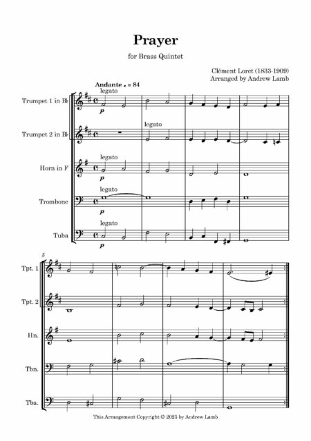 Brass Quintet Loret C Prayer Page 02