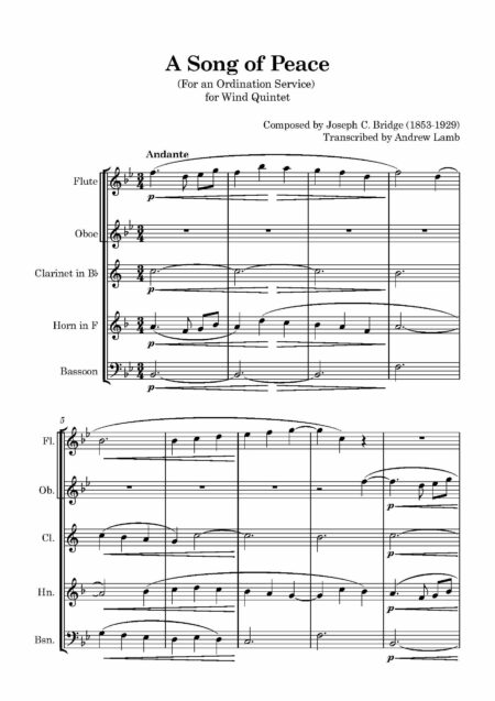 Wind Quintet Bridge A Song of Peace Page 02