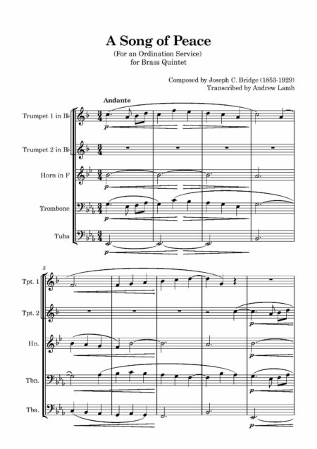 Brass Quintet Bridge A Song of Peace Page 02