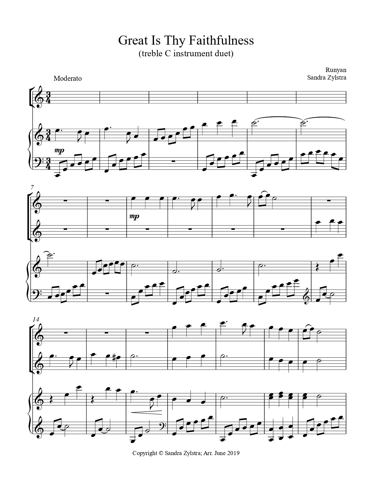 Great Is Thy Faithfulness treble C instrument duet parts cover page 00021