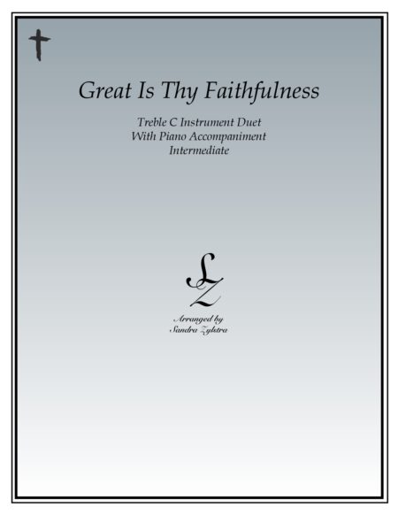 Great Is Thy Faithfulness treble C instrument duet parts cover page 00011