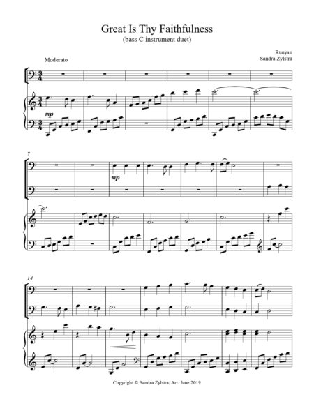 Great Is Thy Faithfulness bass C instrument duet part cover page 00021