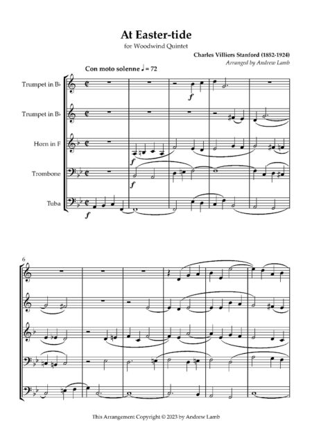Brass Quintet Stanford V At Easter tide Page 02