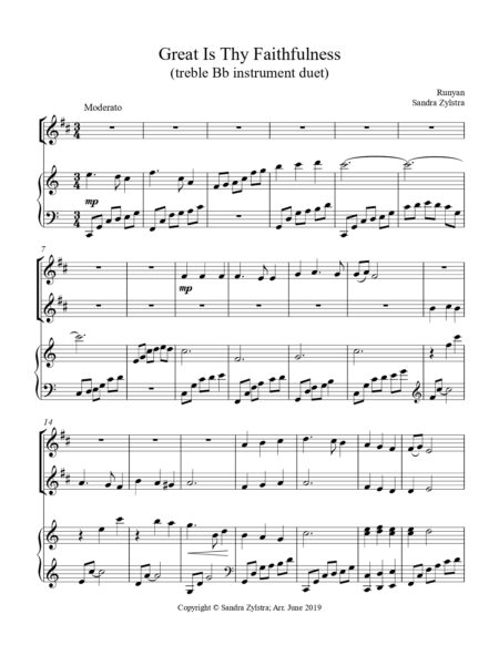Great Is Thy Faithfulness Bb instrument duet parts cover page 00021