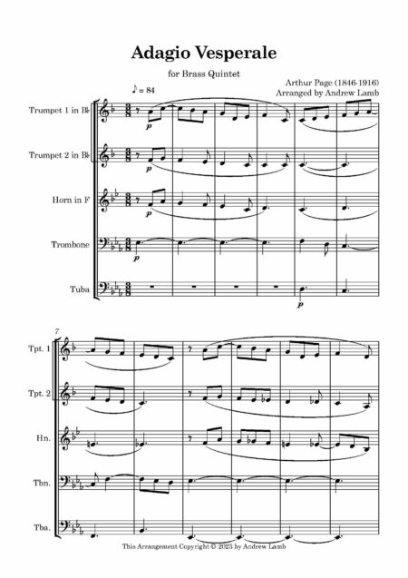 Brass Quintet Page Arthur Adagio Vesperale Page 02