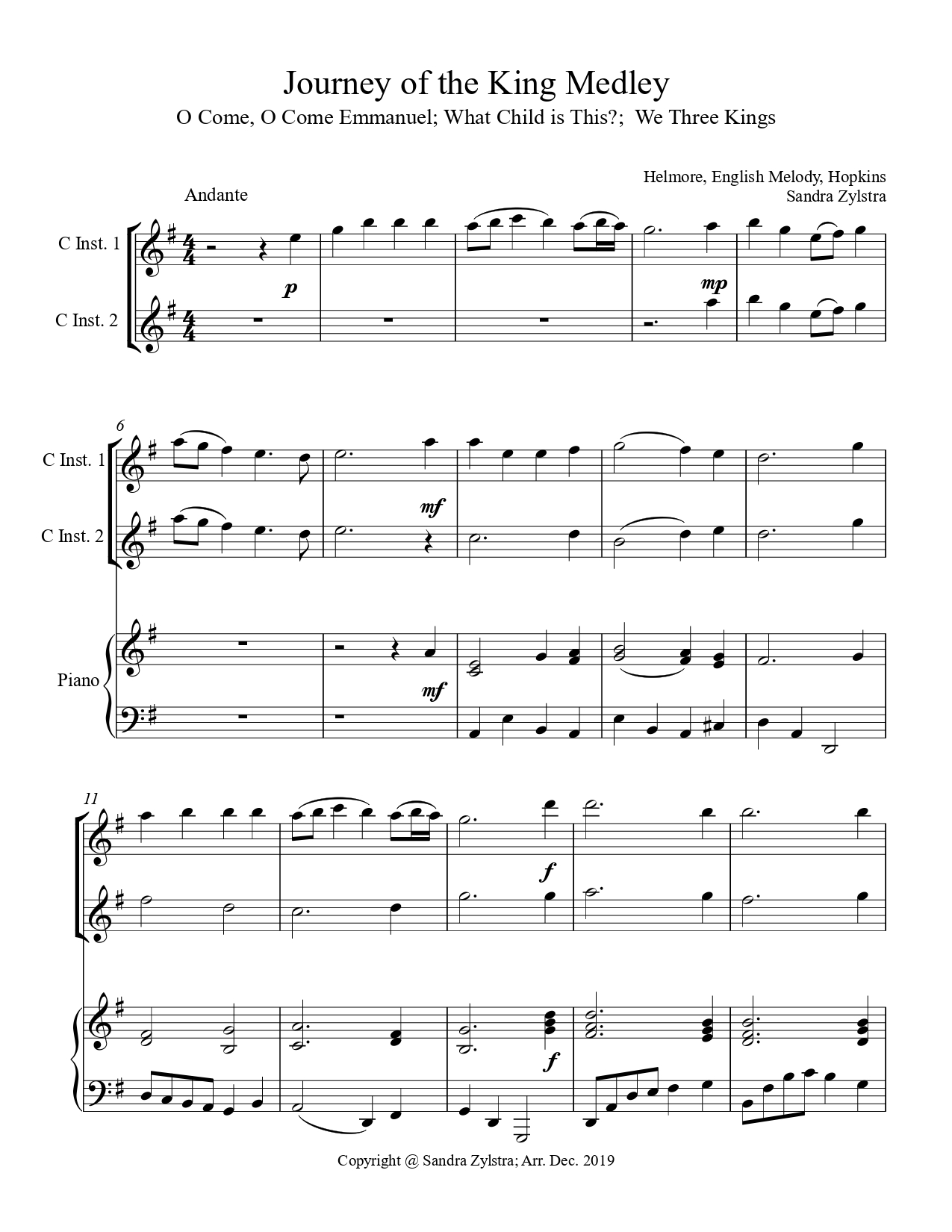 Journey Of The King Medley treble C instrument duet parts cover page 00021