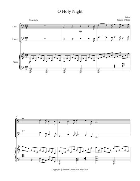 O Holy Night bass C instrument duet part cover page 00021