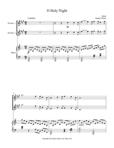 O Holy Night Eb instrument duet part cover page 00021