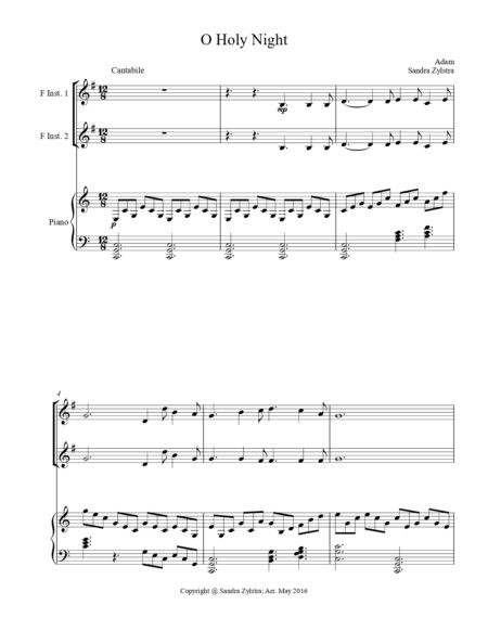 O Holy Night F instrument duet part cover page 00021