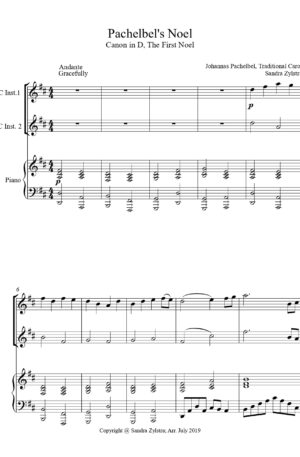 Pachelbel’s Noel – Instrument Duet & Piano Accompaniment