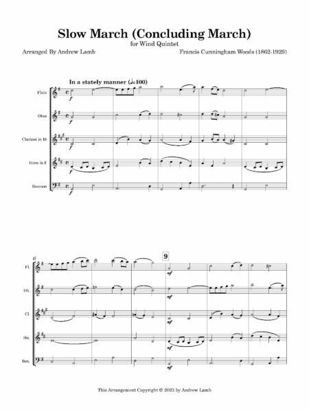 Wind Quintet Cunningham Slow March Page 02
