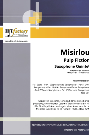 Misirlou – Pulp Fiction – Saxophone Quintet – Bb