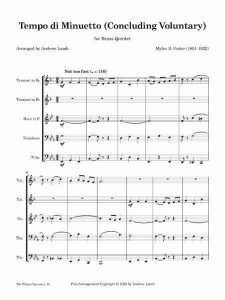 Brass Quintet Foster Tempo di Minuetto Page 02