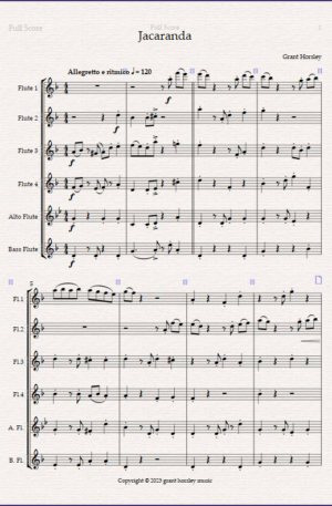 “Jacaranda” Original Tango for Flute Choir