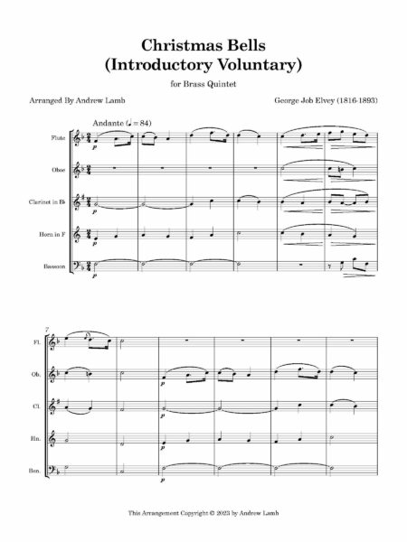 Wind Quintet Elvey GJ Christmas Bells Page 02