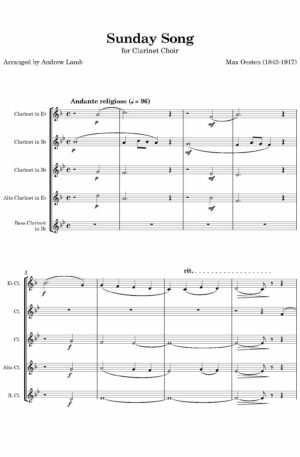 Sunday Song (by Max Oesten, arr. Clarinet Choir)