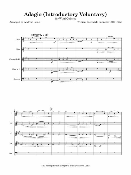 Wind Quintet Bennett Adagio Page 02