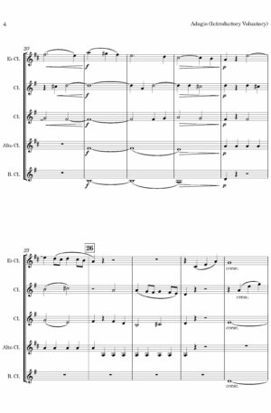 Adagio (Introductory Voluntary) [by William Bennett, arr. for Clarinet Choir]