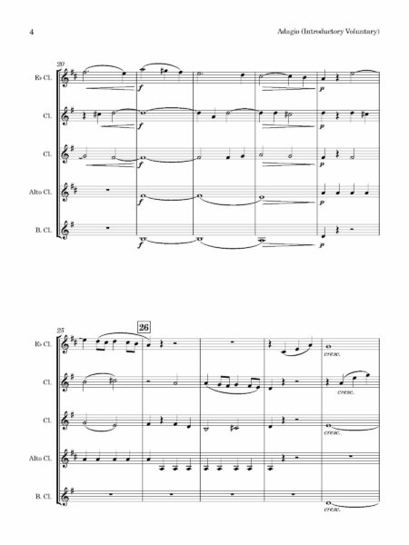 Clarinet Choir Bennett Adagio Intro Voluntary Score and parts Page 04