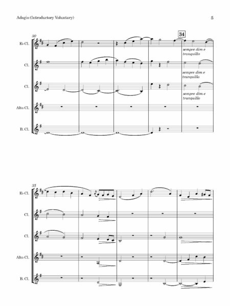 Clarinet Choir Bennett Adagio Intro Voluntary Score and parts Page 05