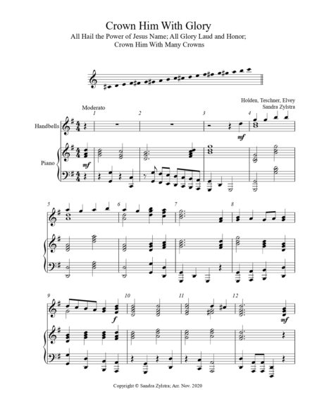 Crown Him With Glory 2 octave handbell piano part cover page 00021