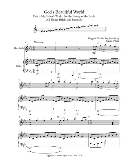 Gods Beautiful World 2 octave handbell piano part cover page 00021