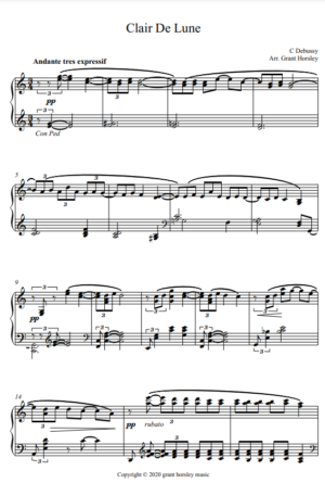 Clair De Lune- Debussy Piano Solo -Simplified version