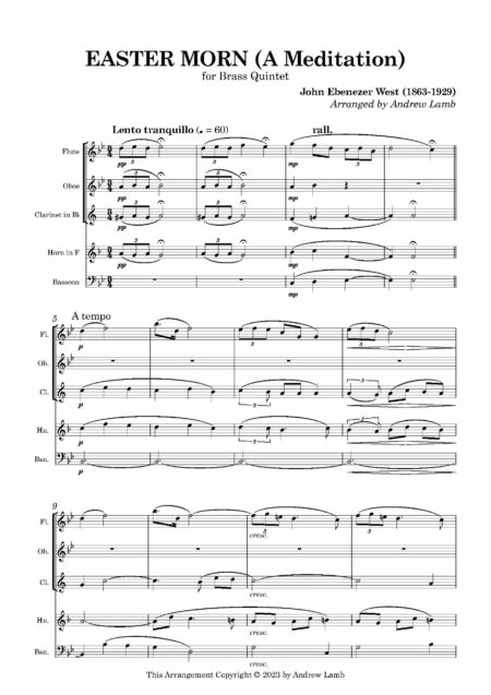Wind Quintet West JE Easter Morn Mediatation Full Score Page 2