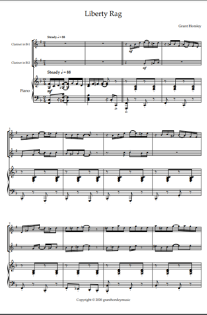 “Liberty Rag” For Clarinet Duet and Piano