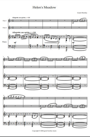 “Helen’s Meadow” A Modern Jig for Flute Duet and Piano