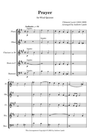 Prayer (by Clément Loret, arr. for Wind Quintet)