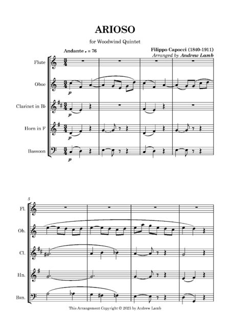 Wind Quintet Capocci F Arioso Full Score Page 02
