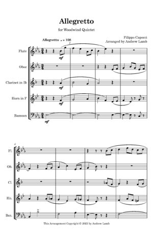 Allegretto (by Filippo Capocci, arr. for Wind Quintet)